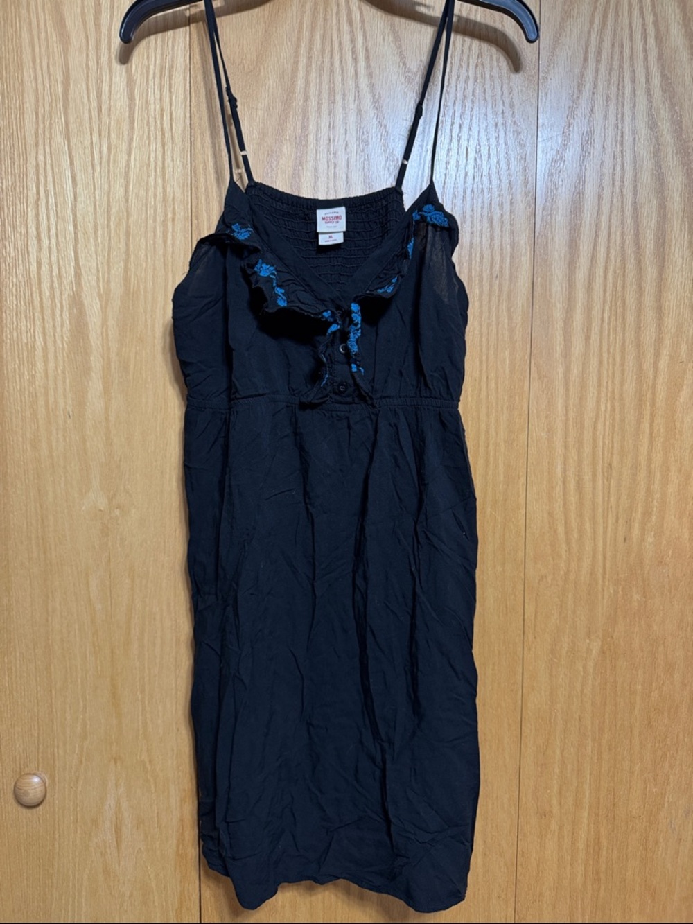 Mossimo Supply Co. Black Dress with Blue Embroidered Detail